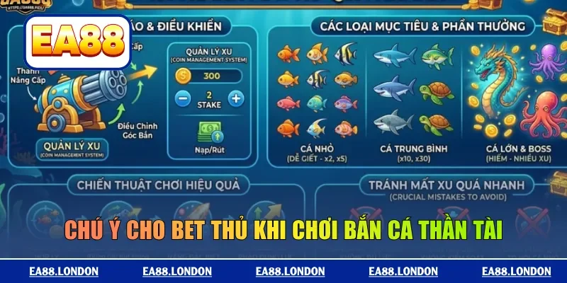 Chú ý cho bet thủ khi chơi bắn cá thần tài