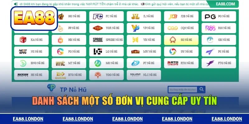 Danh sách một số đơn vị cung cấp uy tín tại EA88