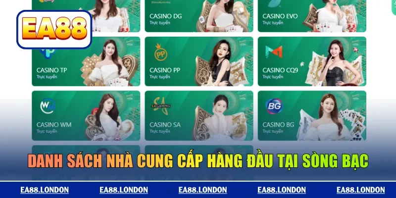 Danh sách nhà cung cấp hàng đầu tại sòng bạc