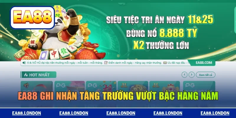 EA88 ghi nhận tăng trưởng vượt bậc hàng năm