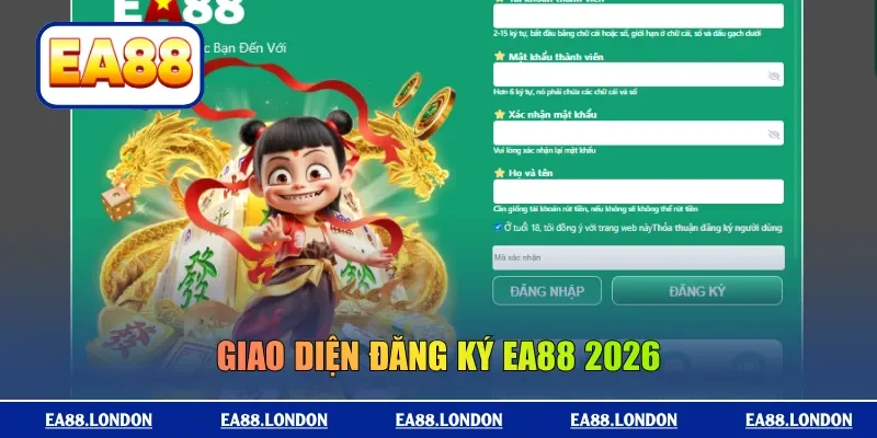 Giao diện đăng ký EA88 2026