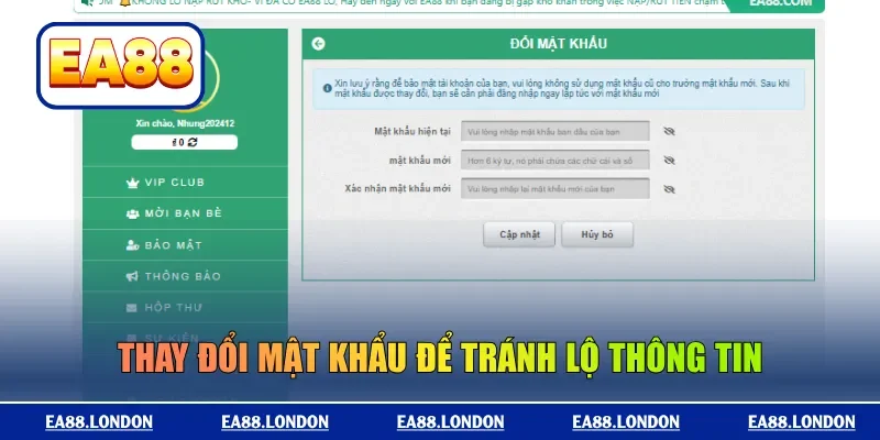 Thay đổi mật khẩu liên tục để tránh lộ thông tin